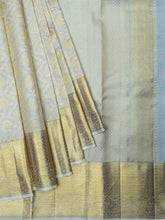 Kanjeevaram Kanchi Pattu All Over Floral Gold Zari (Talambralu) White