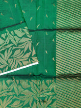 Green Tripura Pattu Soft Silk Saree with Self Unstitched Blouse