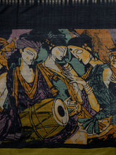 Fancy Tussar Silk Tussar Silk Printed Pallu And Blouse Olive Green