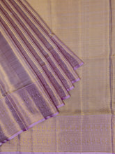 Kanjeevaram Kanchi Pattu Matte Finish With Contrast Meenakari Border Cream Matte + Lilac