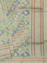 Pista Green & Ash Banarasi Rangkat Saree with Gold Zari