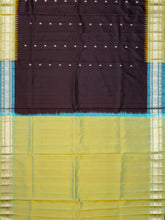 Weaves Gadwal Pattu With Contrast Border With Temple Border
