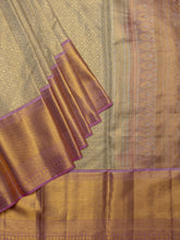 Kanjeevaram Kanchi Pattu All Over Butta Zari With Contrast Border (Talambralu) Cream + Pink
