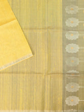 Pale Yellow Tripura Pattu Soft Silk Saree with Self Blouse