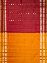 Weaves Gadwal Pattu With Contrast Border With Temple Border With Butta Checks