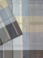 Ash Tripura Pattu Soft Silk Saree with Contrast Black Blouse