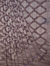 Fancy Tissue Georgette All Over Silver Zari Design Lavender