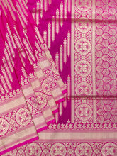 Banarasi Jaal Saree Rani Pink Gold Zari Self Border