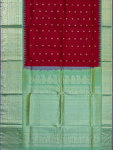 Weaves Gadwal Pattu With Contrast Border With Temple Border With Butta