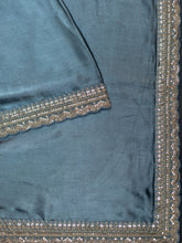 Fancy Crepe Plain + Work Lace Border Ash