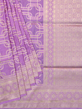 Banarasi Jaal Saree Lilac Gold Zari Unstitched