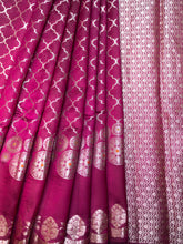 Purple Chiniya Silk Saree – All Over Gold Zari Weave With Self Border