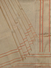 Off White Banarasi Jaal Saree with Gold Zari Border