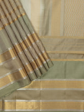 Soft Silk Tripura Pattu Saree Beige Gold Silver Zari