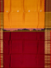 Weaves Gadwal Pattu With Contrast Border With Temple Border With Butta