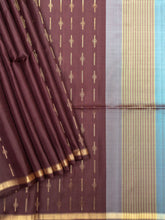 Soft Silk Tripura Pattu Saree Brown Strips