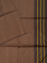 Brown Tripura Pattu Soft Silk Saree with Subtle Self Design