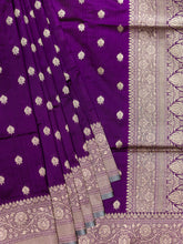Banarasi Butta Saree Purple Gold Zari Self Border