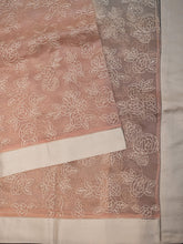 Pink Organza Saree With Dual Tone Thread Work And Elegant Satin Border