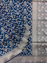 Weaves Banarasi Banarasi Jaal Navy Blue