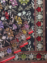 Black Banarasi Jaal Saree with Gold Zari Border