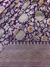 Weaves Banarasi Banarasi Jaal Purple