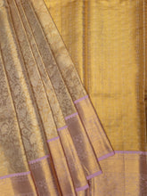 Kanjeevaram Tissue Kanchi Pattu All Over Weave Cream Base + Lilac