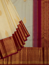 Kanjeevaram Kanchi Pattu All Over Butta Gold Zari With Contrast Border (Talambralu) White + Pink