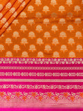 Banarasi Butta Saree Orange Pink Gold Zari Unstitched