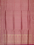 Weaves Banarasi Banarasi Jaal With Edgeing Rani Pink + Red