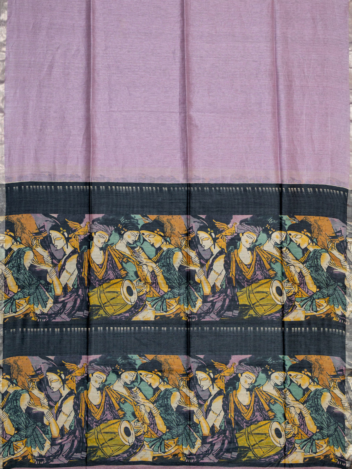 Fancy Tussar Silk Tussar Silk Printed Pallu And Blouse Pink