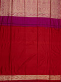 Weaves Banarasi Banarasi Jaal With Edgeing Rani Pink + Red