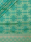 Banarasi Jaal Saree Green Gold Zari Unstitched