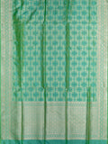 Banarasi Jaal Saree Green Gold Zari Unstitched