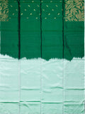 Green Tripura Pattu Soft Silk Saree with Self Unstitched Blouse
