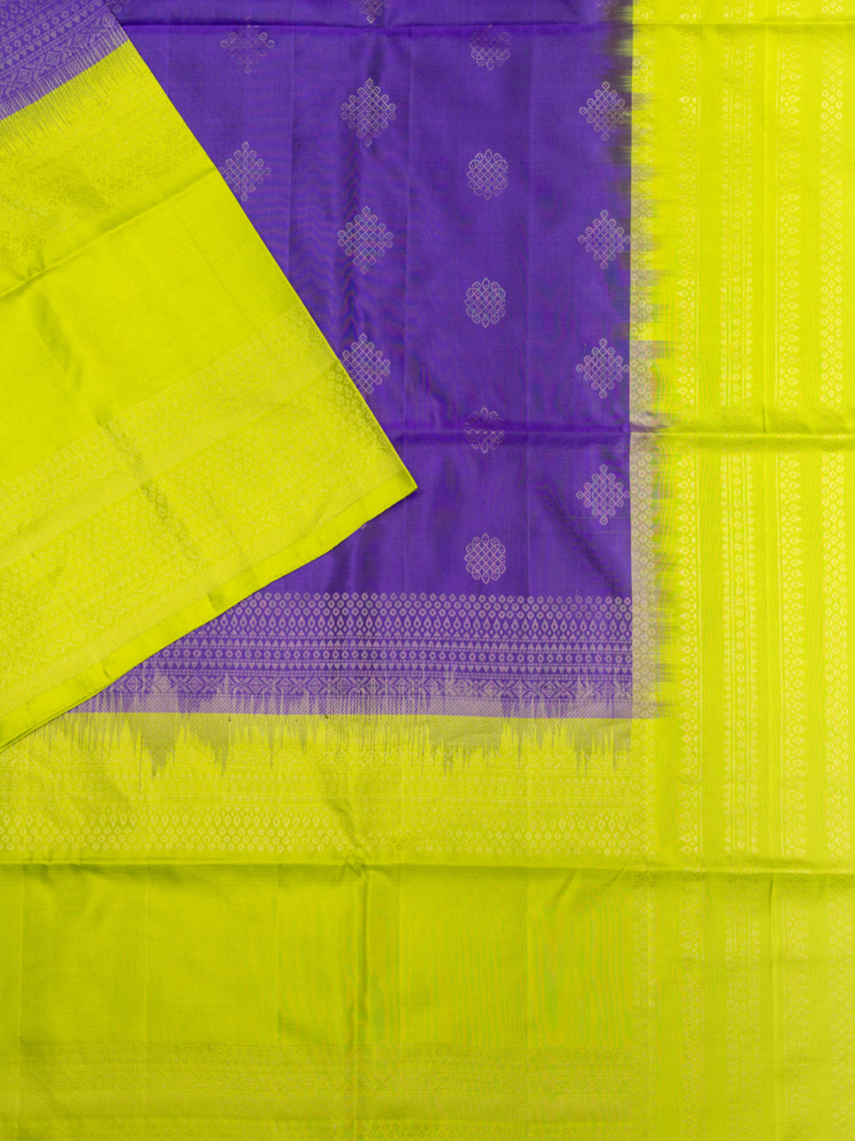 Parrot Green Tripura Pattu Soft Silk Saree with Self Blouse