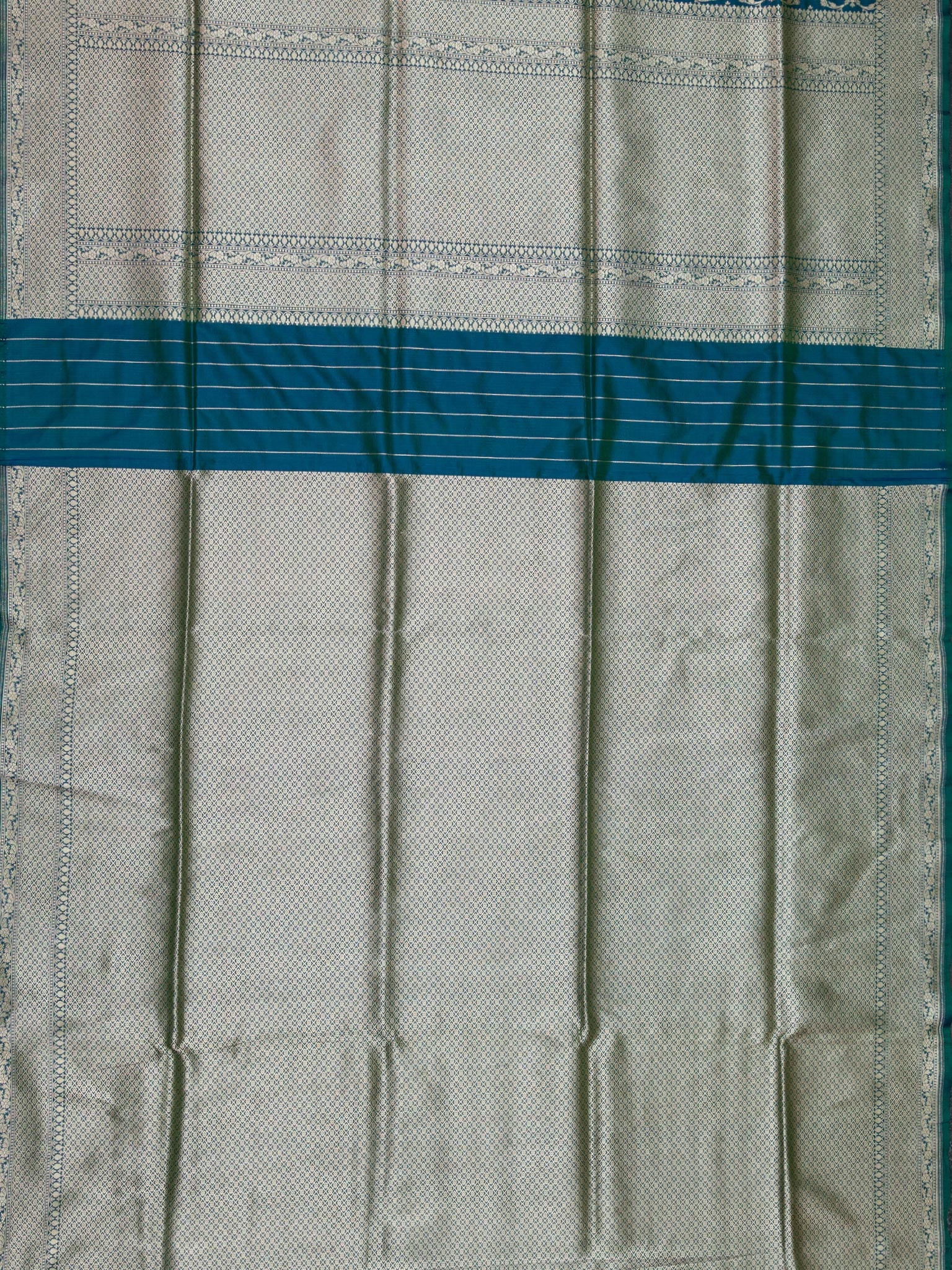 Weaves Banarasi Banarasi Jaal (Shading) Green