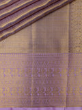 Kanjeevaram Kanchi Pattu Matte Finish With Contrast Meenakari Border Cream Matte + Lilac