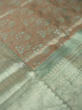 Kanjeevaram Tissue Kanchi Pattu All Over + Kanchi Border Cream + Ice Blue