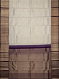 Kanjeevaram Kanchi Pattu All Over Butta Zari With Contrast Border (Talambralu) White + Purple