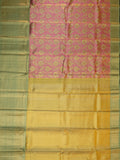 Kanjeevaram Tissue Kanchi Pattu All Over + Kanchi Border Pink + Pista Green