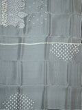 White Organza Saree With Elegant Parsi Thread Work And Multi Colour Border