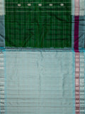 Weaves Gadwal Pattu With Contrast Border With Temple Border With Butta Checks