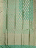 Sea Green Banarasi Jaal Saree with Gold Zari Border