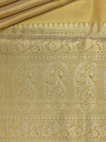 Kanjeevaram Kanchi Pattu Matte Finish Yellow Matte Base