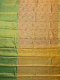 Kanjeevaram Tissue Kanchi Pattu All Over + Kanchi Border Pista Green + Sea Blue