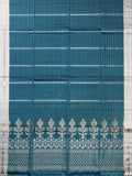 Teal Blue Tripura Pattu Soft Silk Saree with Self Weave