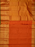 Kanjeevaram Kanchi Pattu All Over Butta Gold Zari With Contrast Border & Edgeing (Talambralu) Cream + Orange + Green