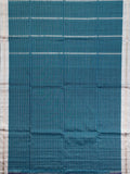 Teal Blue Tripura Pattu Soft Silk Saree with Self Weave