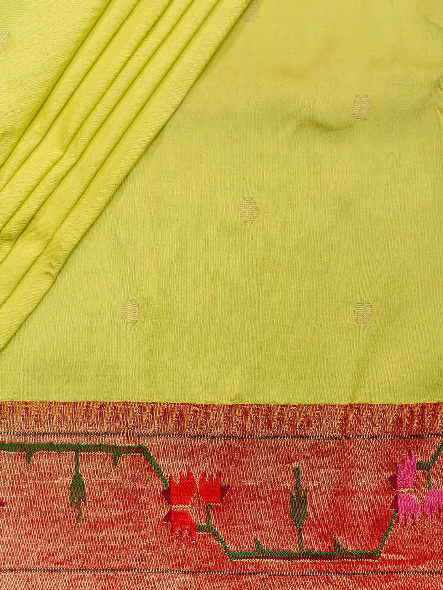 Weaves Paithani Saree With Contrast Border